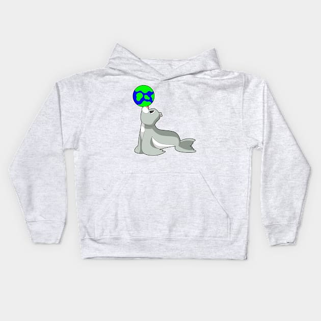 Seal Earth Kids Hoodie by Markus Schnabel